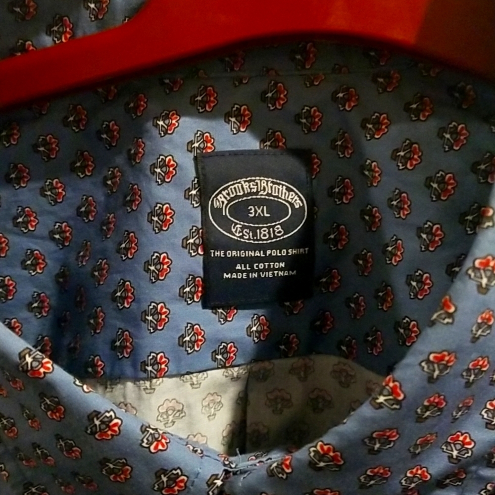 Brooksbrothers Size: 3XL Long Sleeve,  Blue/Floral pattern